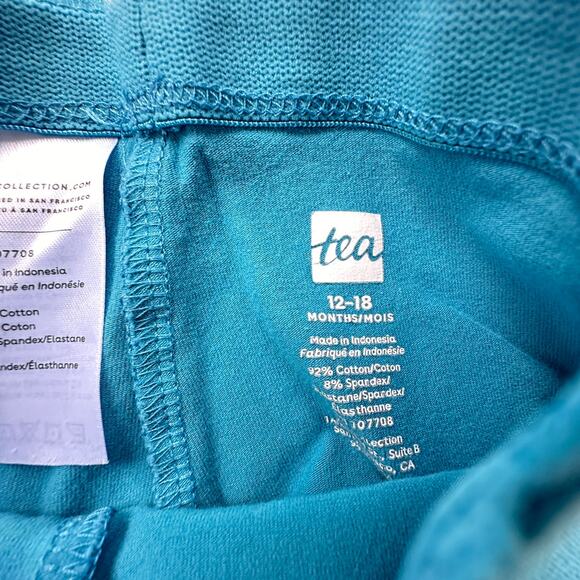 Tea Collection Teal Leggings VGUC 12-18mo - Picture 2 of 4